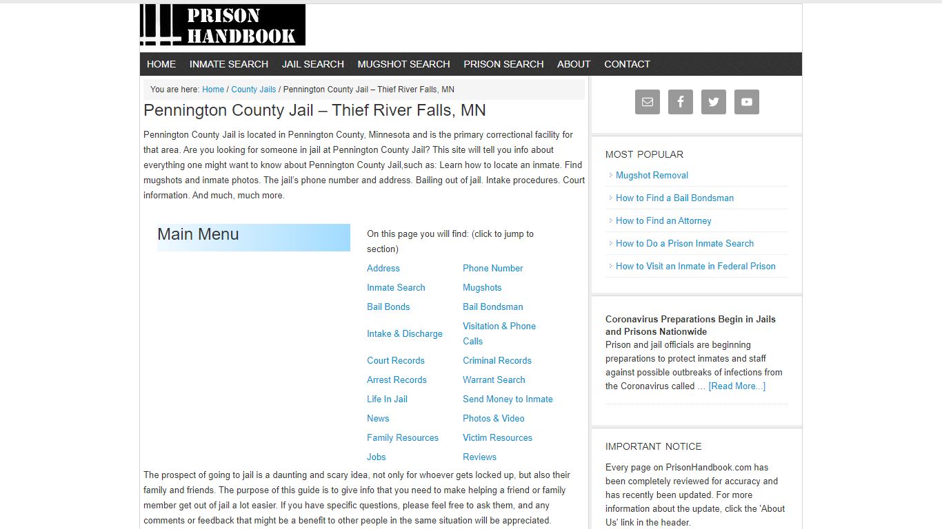 Pennington County Jail – Thief River Falls, MN